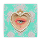 Crying Lovers Eye Stretched Square Canvas Print, Wrapped Wall Art with Hardware 0.75" depth