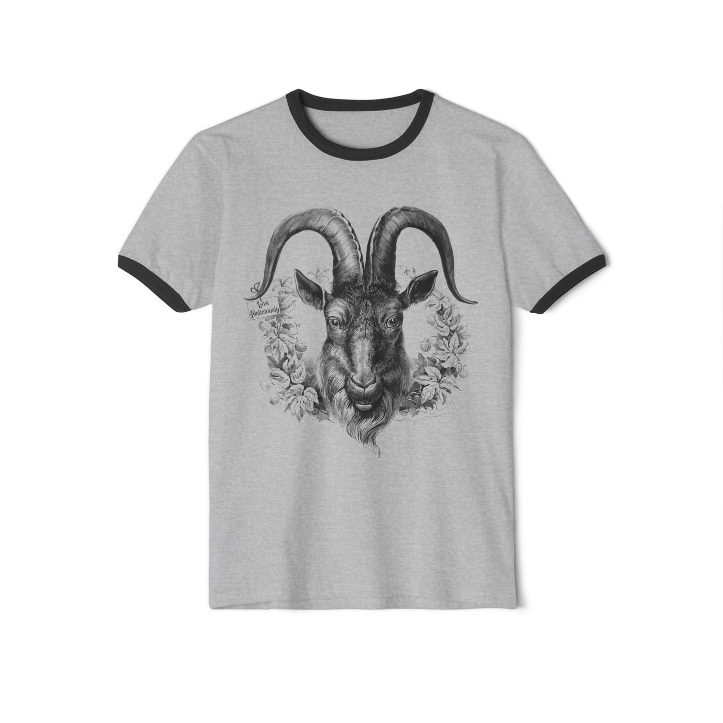 Unisex Black Phillip Goat Cotton Ringer T-Shirt