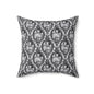Haunted Manor Square Pillow Black and White