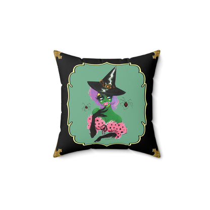 Resting Witch Face Square Pillow