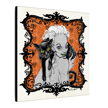 Familiar in Orange Stretched Square Canvas Print, Wrapped Wall Art with Hardware 0.75" depth