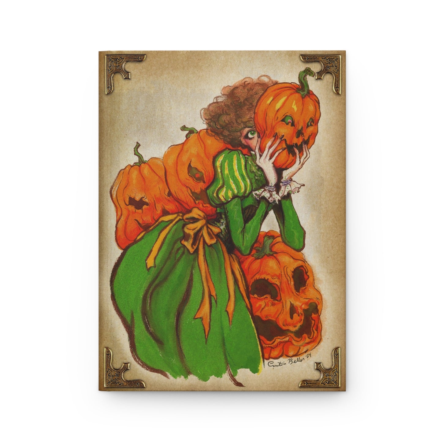 Pumpkin Mask Matte Hardcover Journal