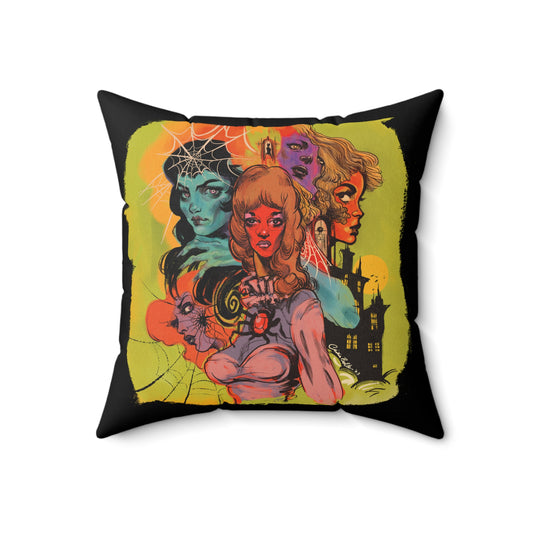 Woman of Horror Square Pillow
