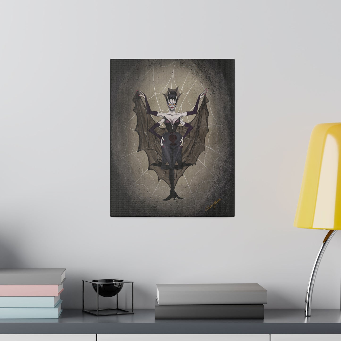 Spider Lady Stretched Canvas Print, Wrapped Wall Art with Hardware 0.75" depth