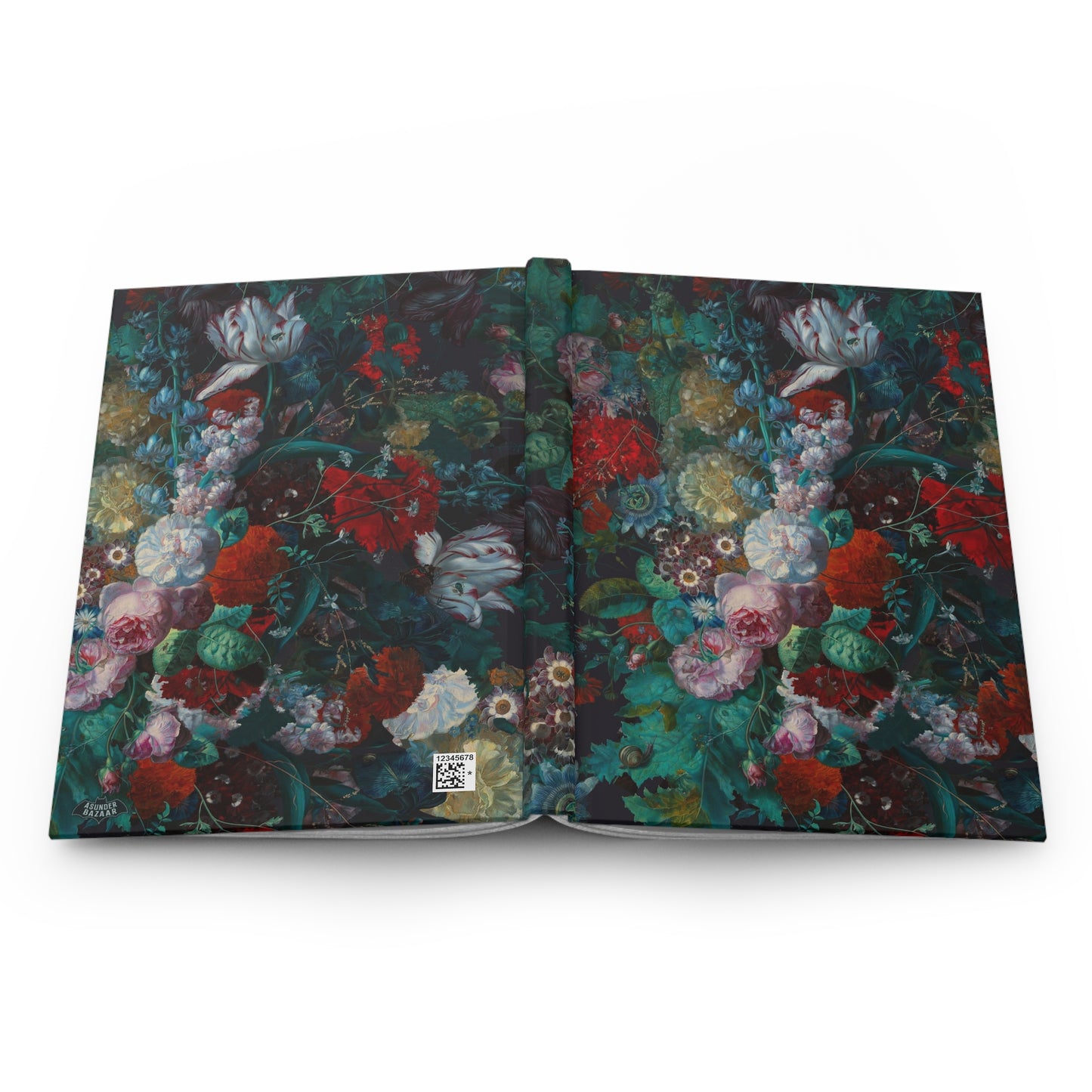 Dark Vibrant Floral Matte Hardcover Journal