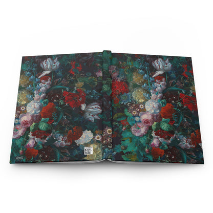 Dark Vibrant Floral Matte Hardcover Journal