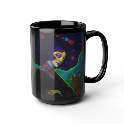 Violet 15oz Black Ceramic Mug