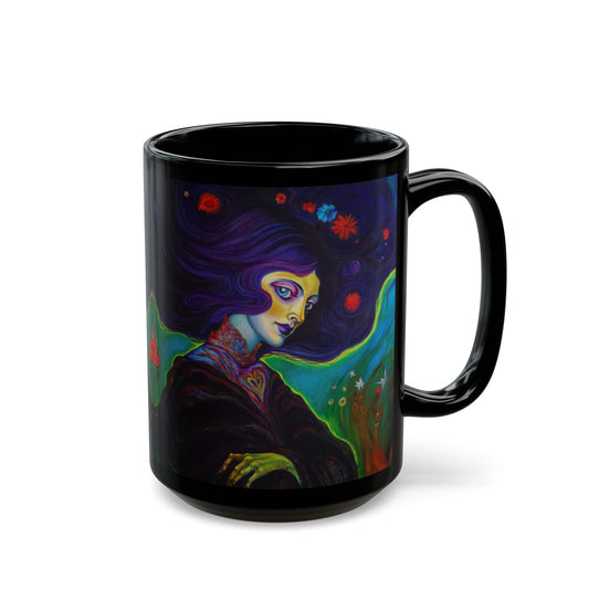 Violet 15oz Black Ceramic Mug