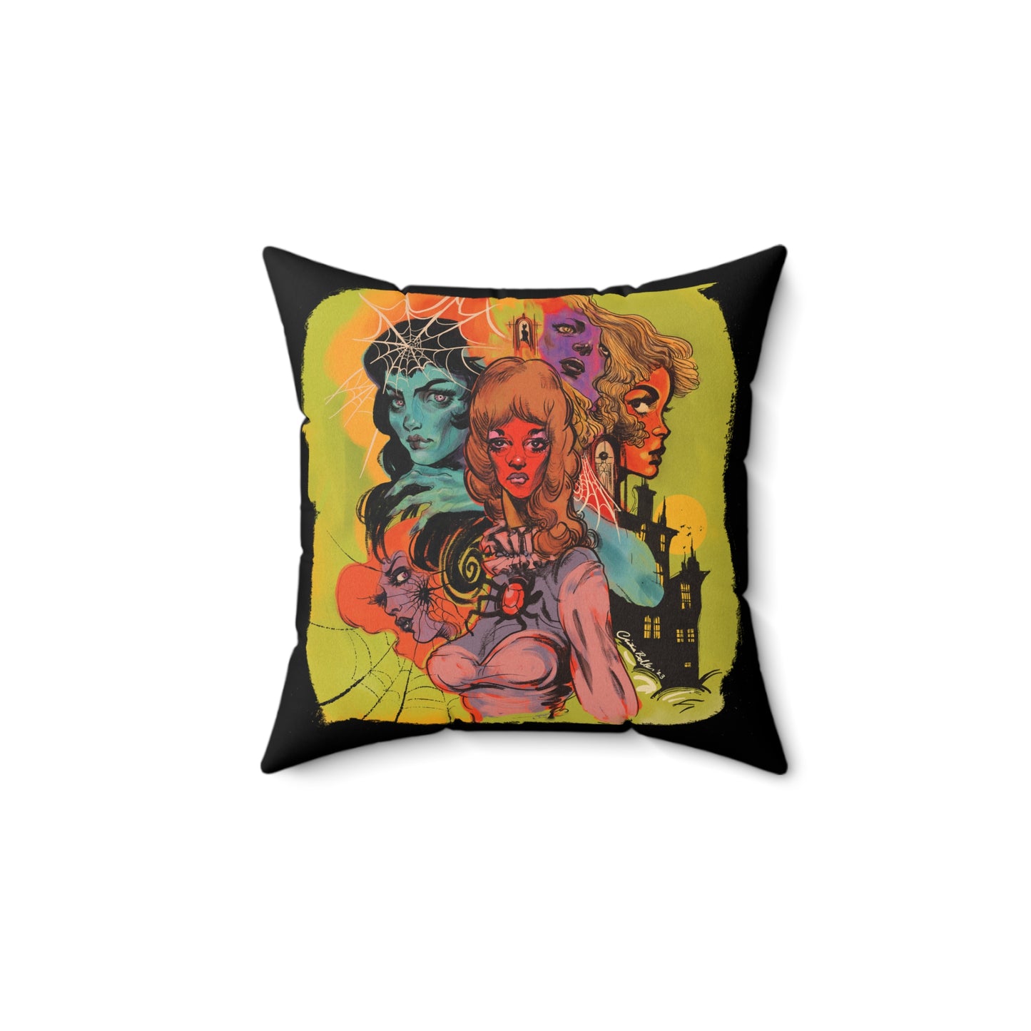 Woman of Horror Square Pillow