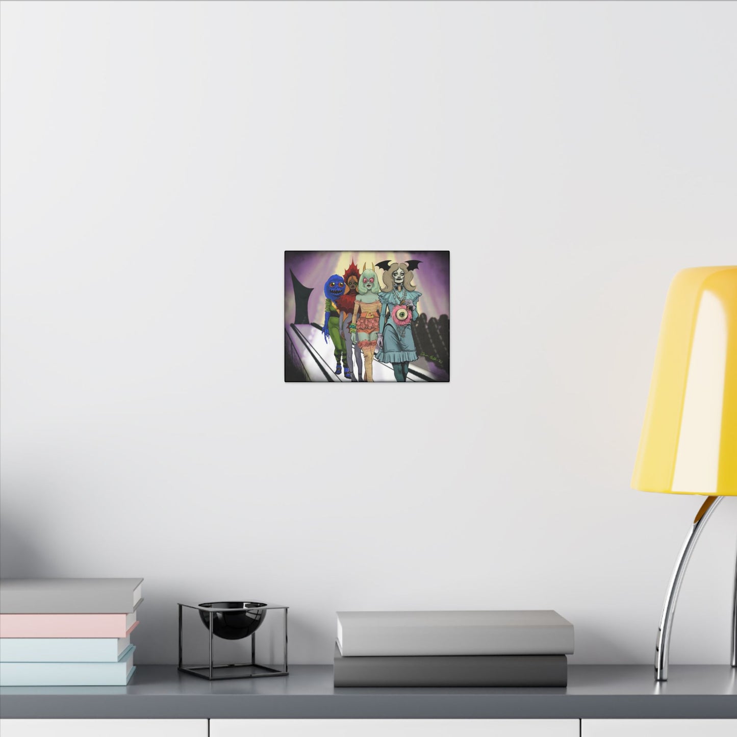 Monster Fashion Show Stretched Canvas Print, Wrapped Wall Art with Hardware 0.75" depth