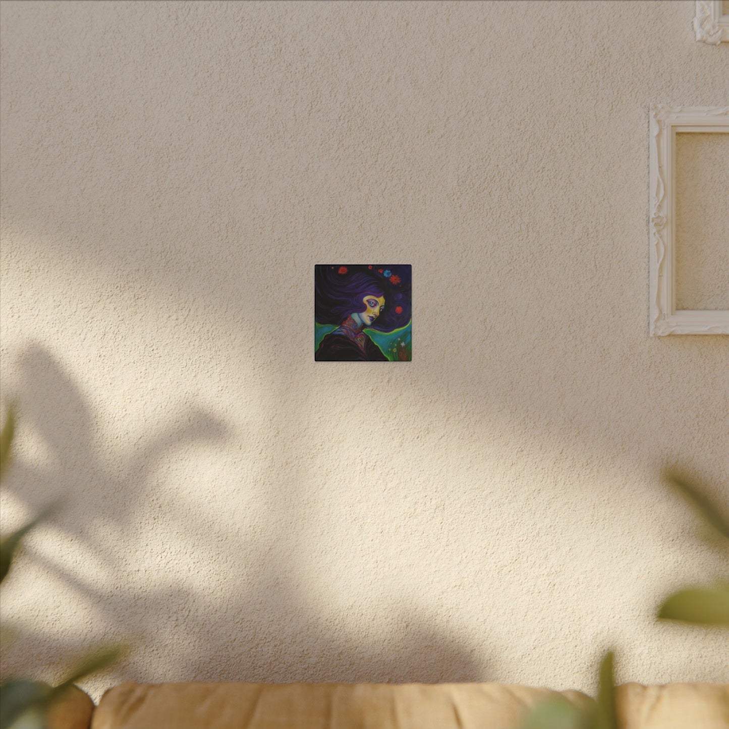 Violet Stretched Square Canvas Print, Wrapped Wall Art with Hardware 0.75" depth
