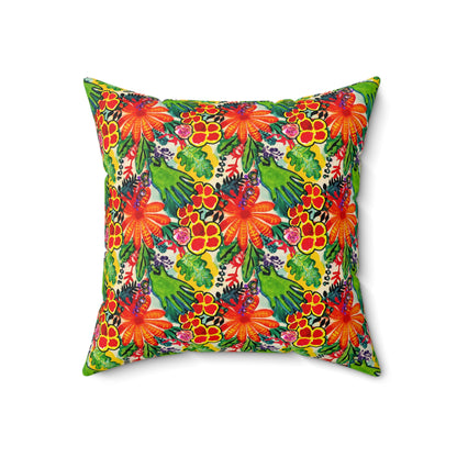 Frida Kahlo Illustrated Square Pillow