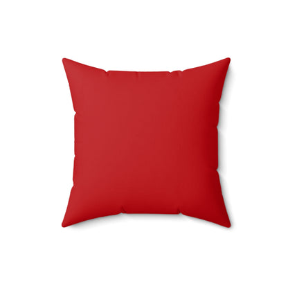 Red Illustration Square Pillow