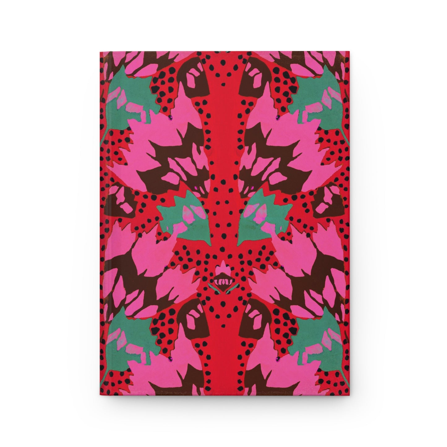 Red Deco Floral Matte Hardcover Journal