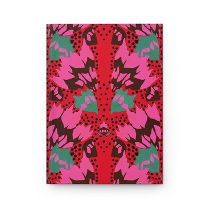 Red Deco Floral Matte Hardcover Journal