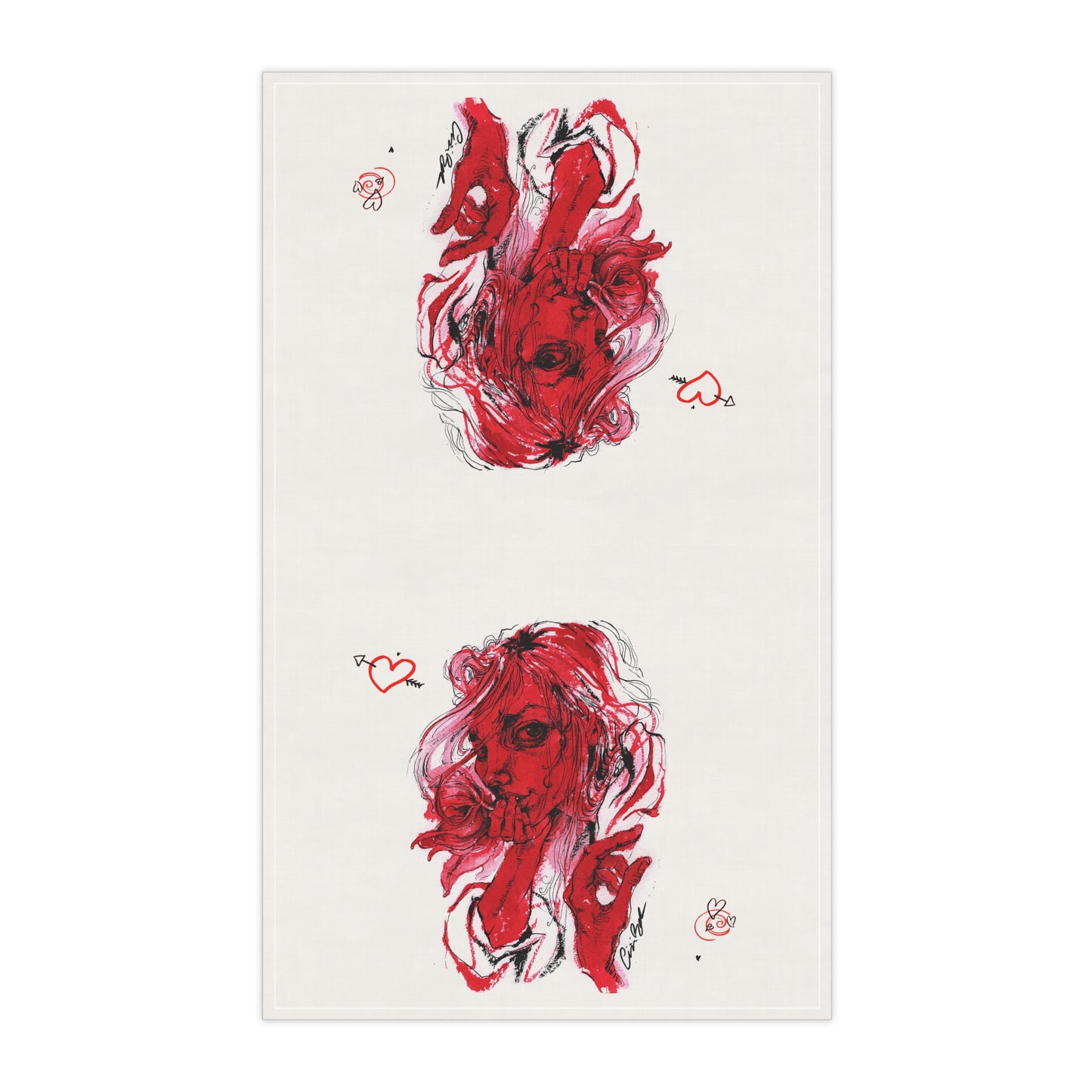 Red Cotton Twill Tea Towel 18x30 inches