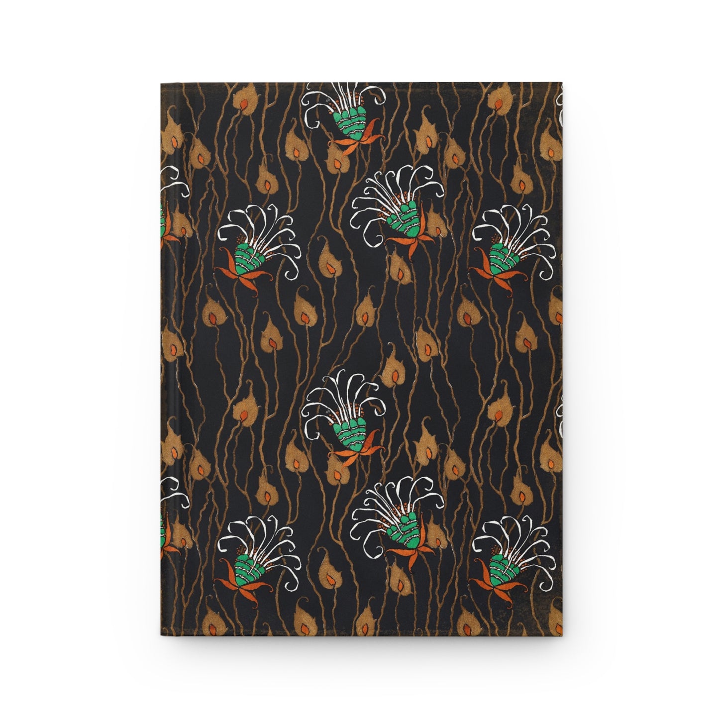 Abstract Art Deco Floral Wisps Matte Hardcover Journal