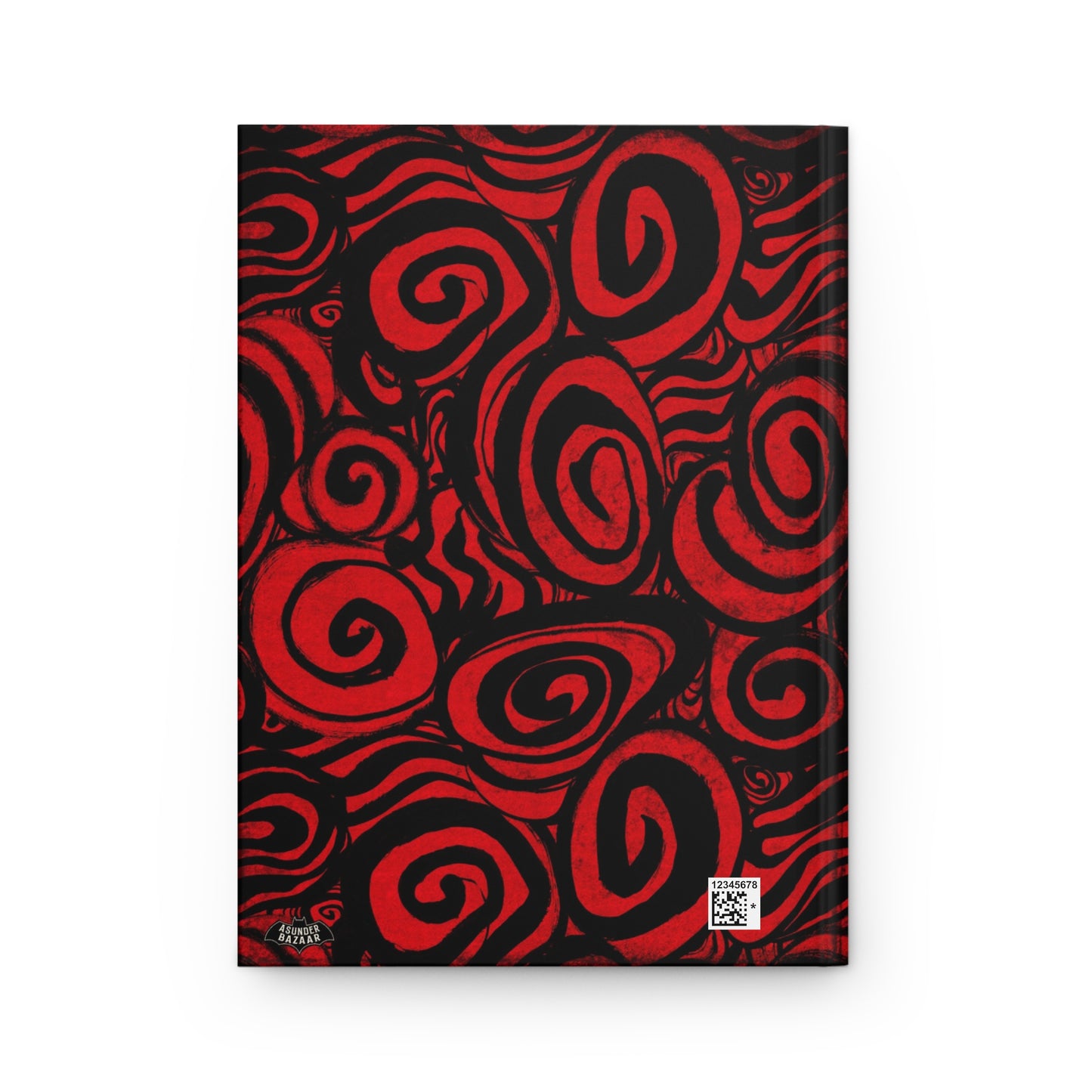 Red and Black Inky Swirls Matte Hardcover Journal
