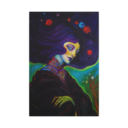 Violet Stretched Canvas Print, Wrapped Wall Art with Hardware 0.75" depth