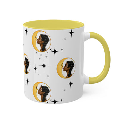 Moon Kiss with Black Stars 11oz Ceramic Two-Tone Mug