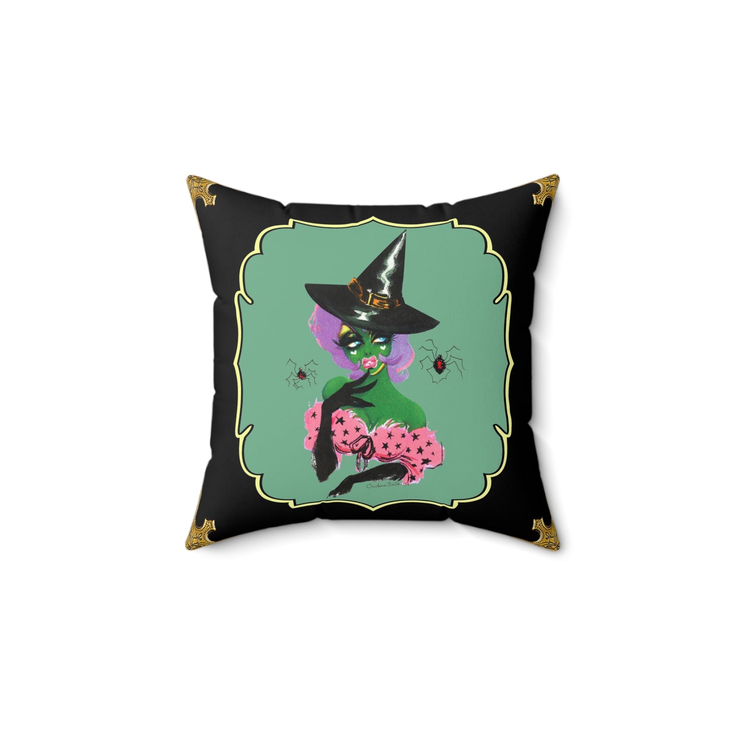 Resting Witch Face Square Pillow