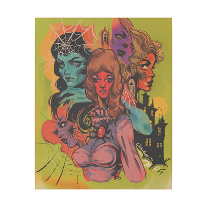 Women of Horror Canvas Print, Wrapped Wall Art with Hardware 0.75" depth