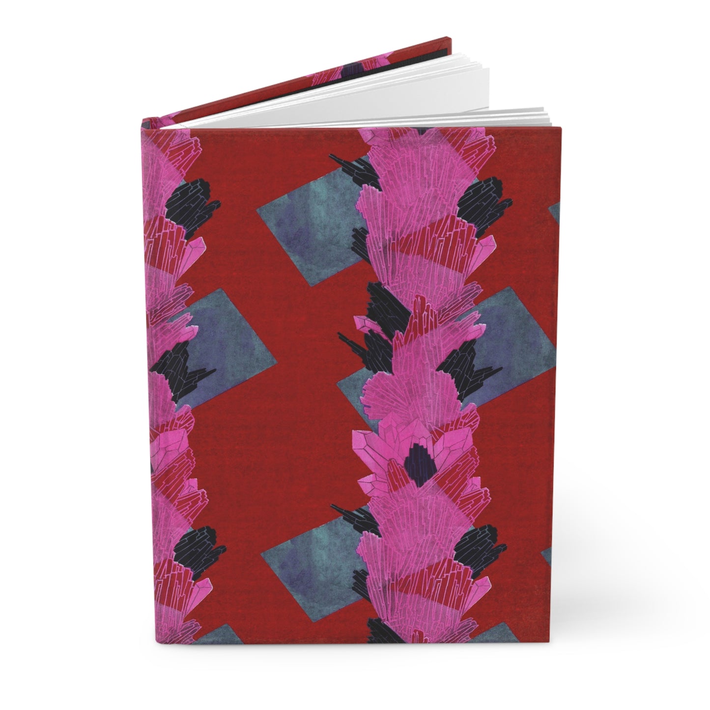 Art Deco Seguy Crystals Red Matte Hardcover Journal