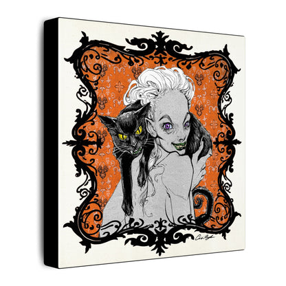 Familiar in Orange Stretched Square Canvas Print, Wrapped Wall Art with Hardware 0.75" depth