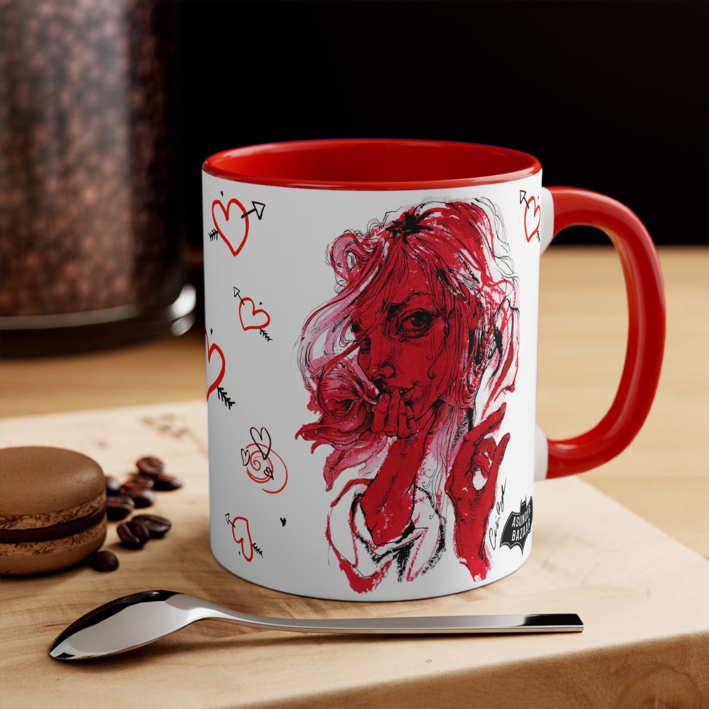 Red 11oz Ceramic Two-Tone Mug