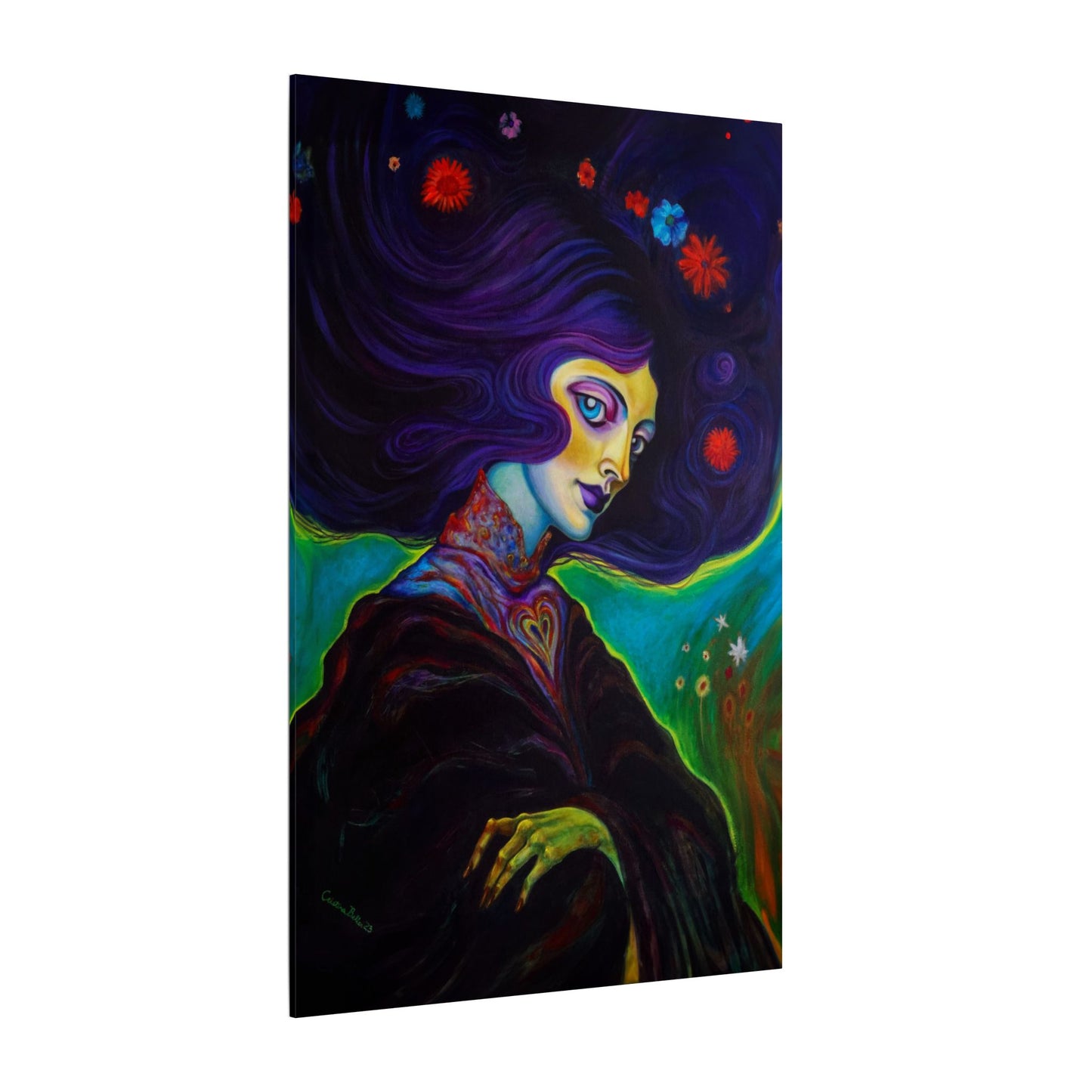 Violet Stretched Canvas Print, Wrapped Wall Art with Hardware 0.75" depth