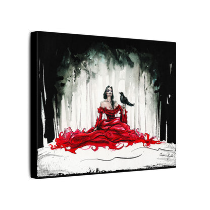 Raven Stretched 10x8 Canvas Print, Wrapped Wall Art with Hardware 0.75" depth