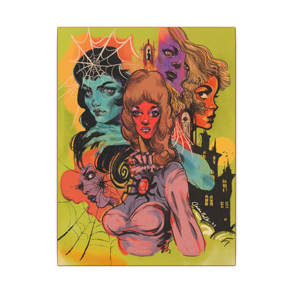 Women of Horror Canvas Print, Wrapped Wall Art with Hardware 0.75" depth