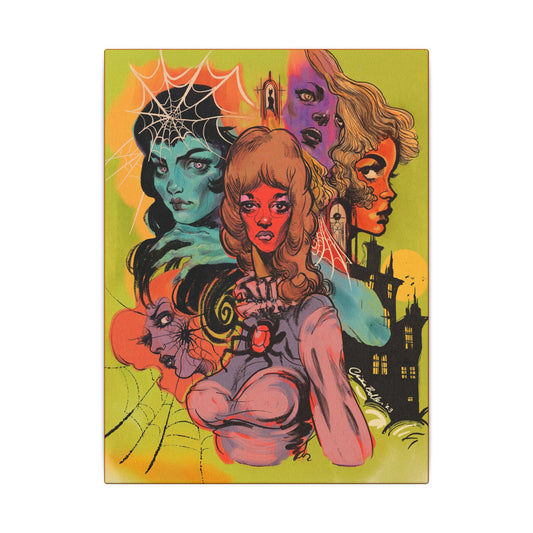 Women of Horror Canvas Print, Wrapped Wall Art with Hardware 0.75" depth