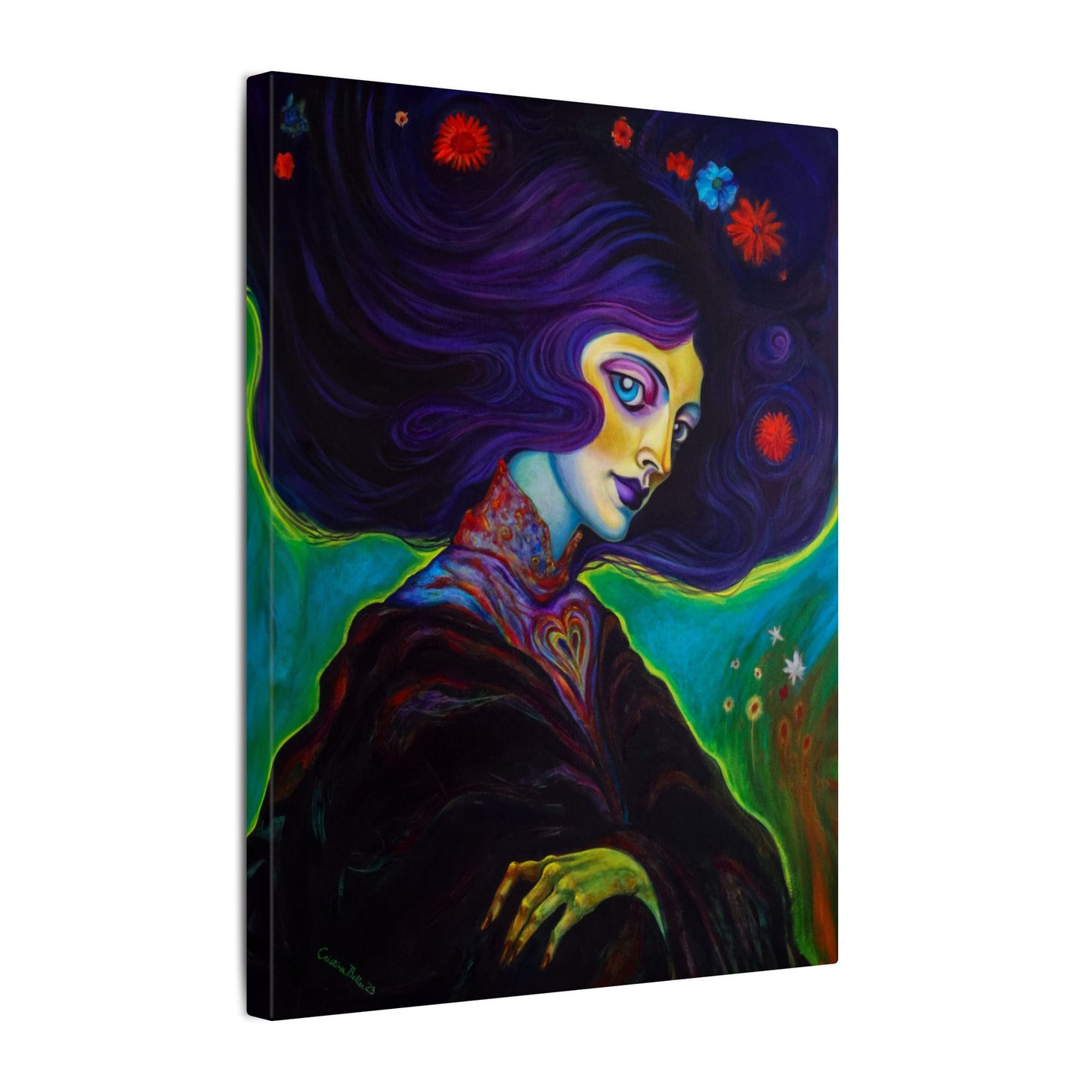 Violet Stretched Canvas Print, Wrapped Wall Art with Hardware 0.75" depth