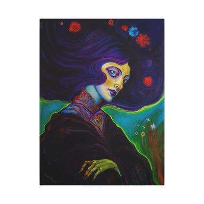 Violet Stretched Canvas Print, Wrapped Wall Art with Hardware 0.75" depth