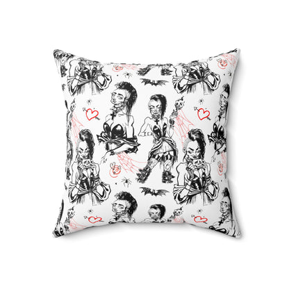 Deathrock Girl Square Pillow