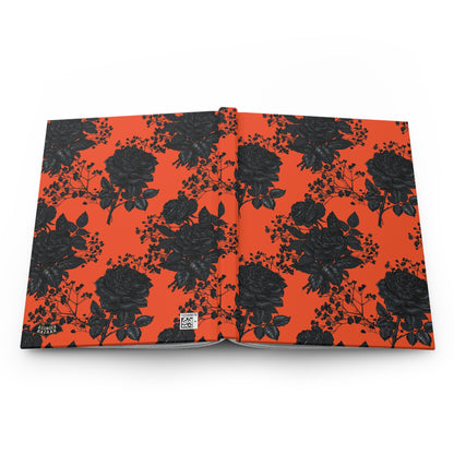 Illustrated Halloween Gothic Roses Matte Hardcover Journal