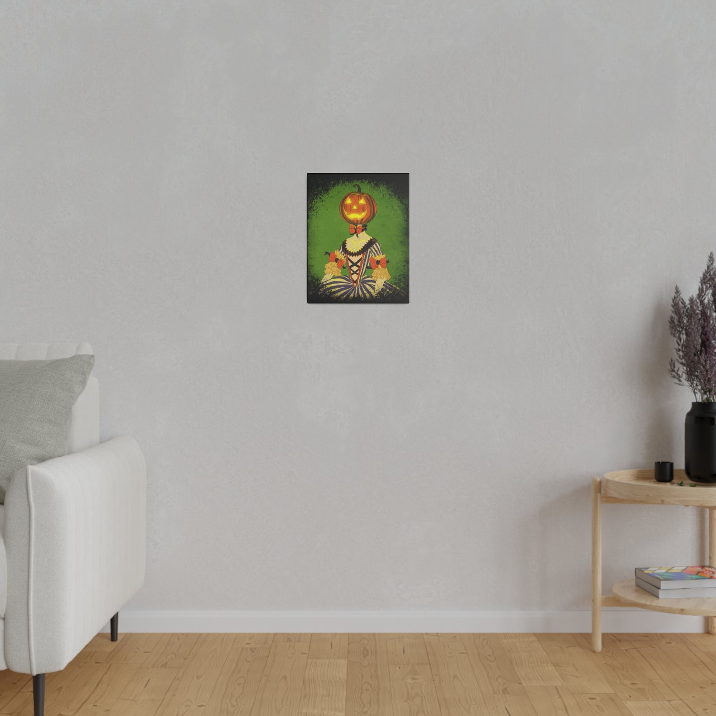 Pumpkinhead Marie Stretched Canvas Print, Wrapped Wall Art with Hardware 0.75" depth