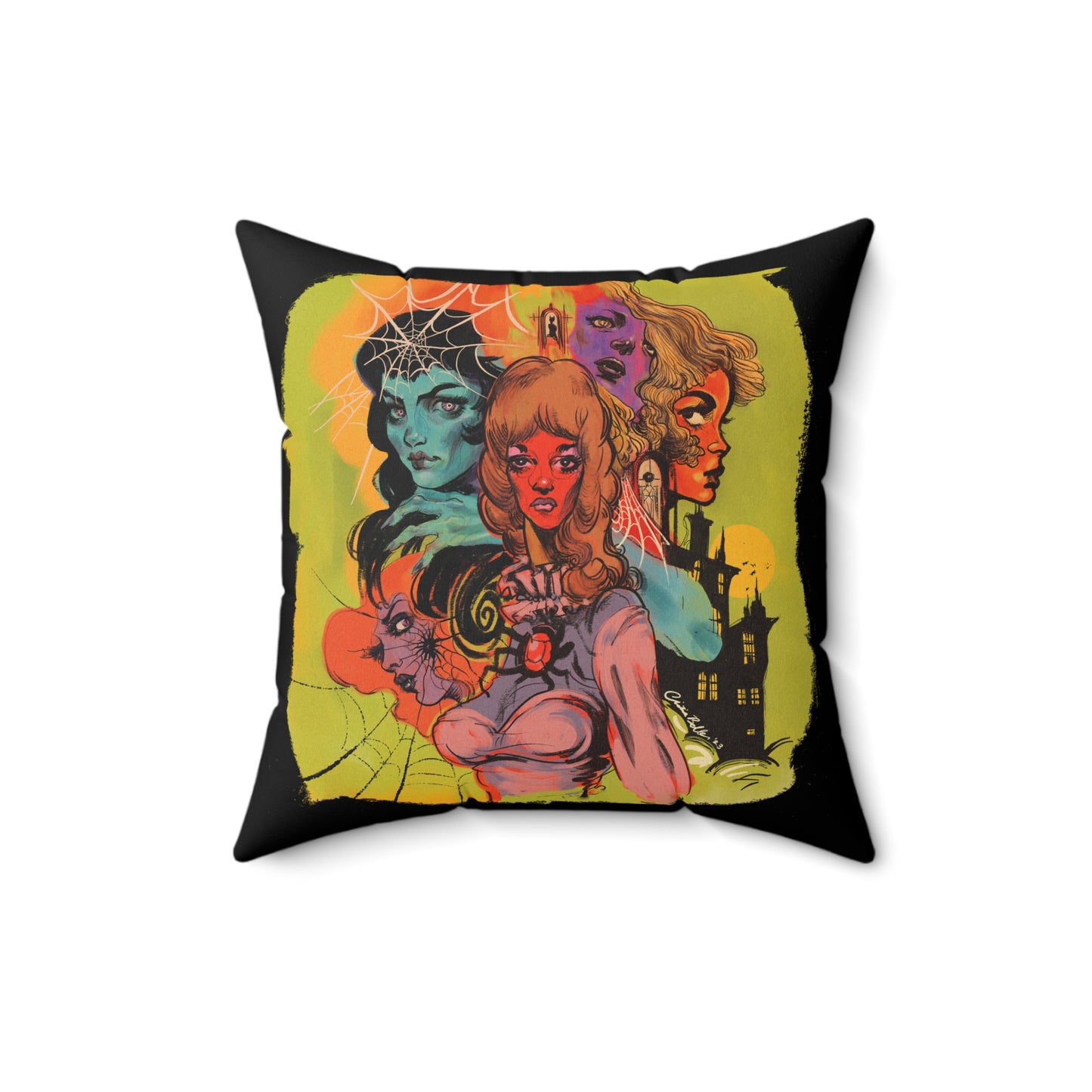 Woman of Horror Square Pillow