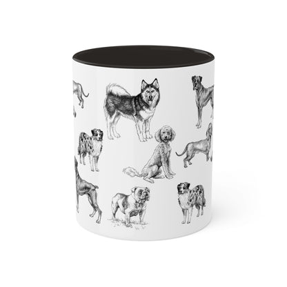 Illustrated Dog Breeds 11oz Ceramic Two-Tone Mug