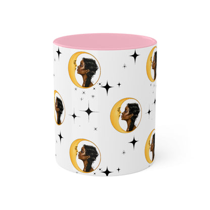 Moon Kiss with Black Stars 11oz Ceramic Two-Tone Mug