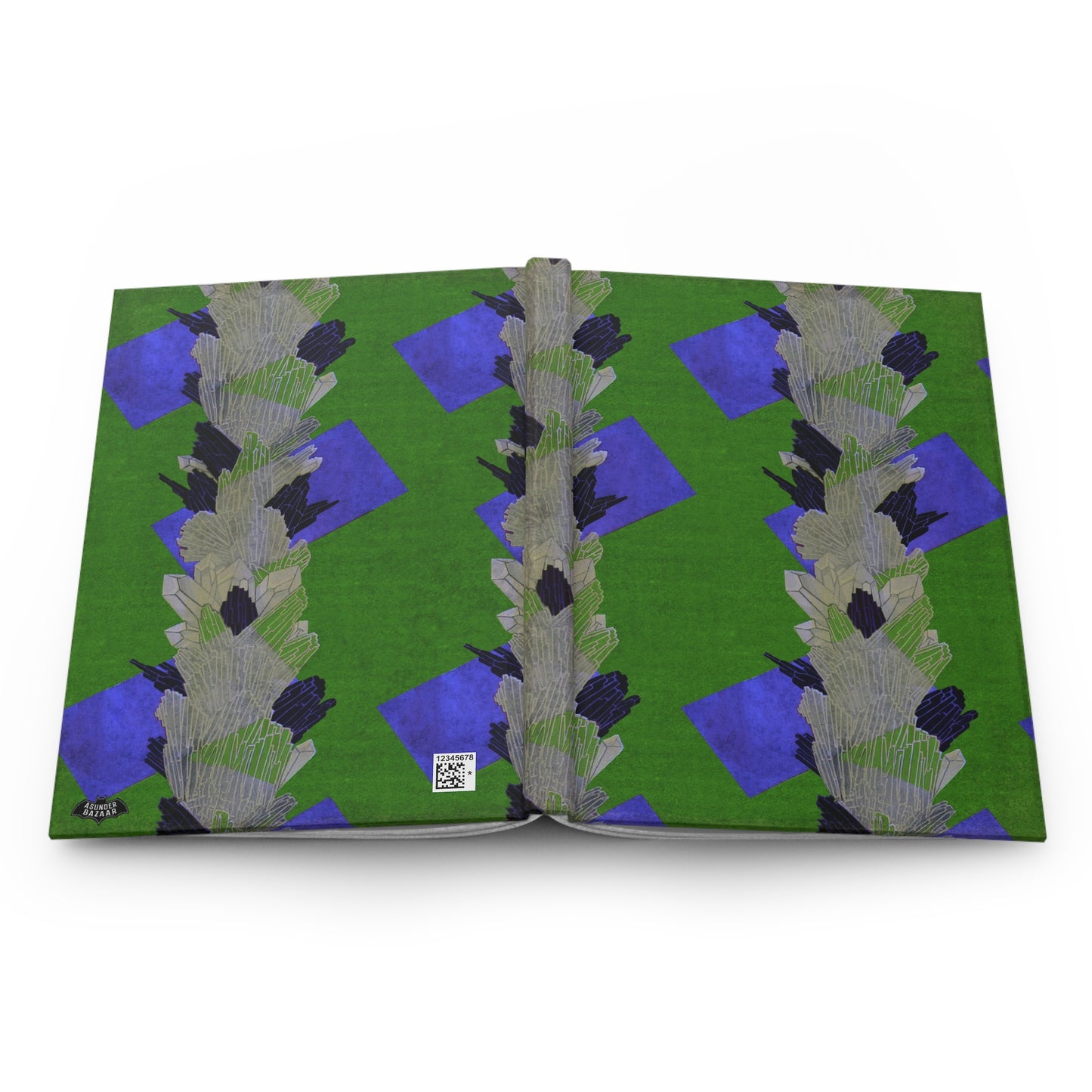 Art Deco Seguy Crystals Cool Green Matte Hardcover Journal