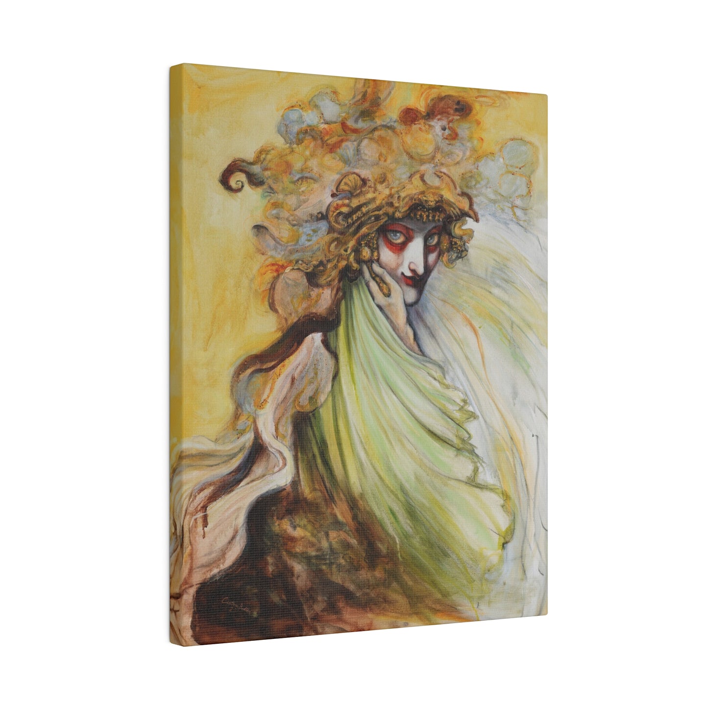 Seer of The Golden Sea Stretched Canvas Print, Wrapped Wall Art with Hardware 0.75" depth