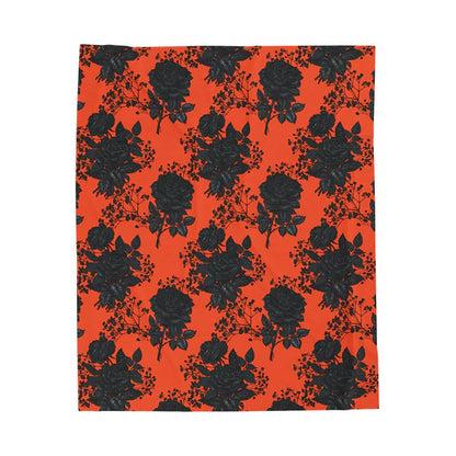 Halloween Roses Velveteen Plush Blanket