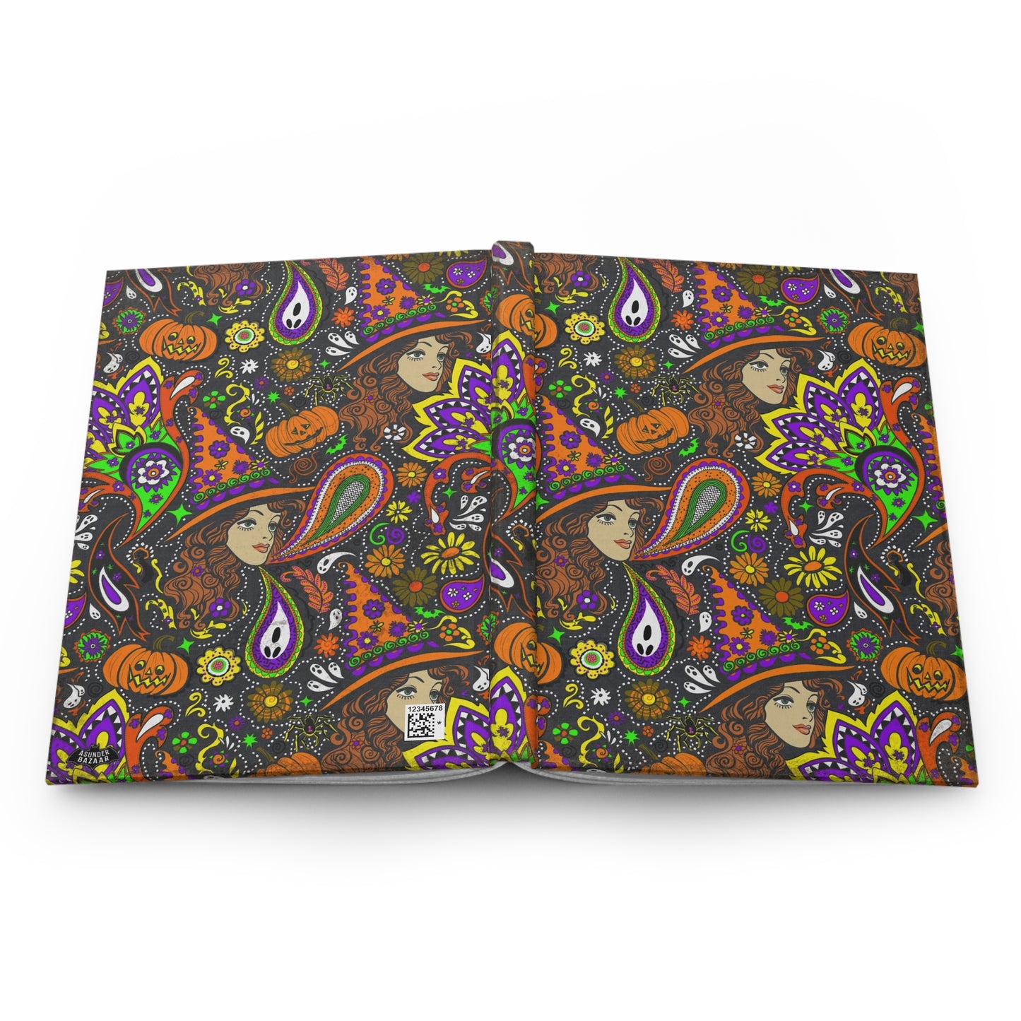 Groovy Witch Matte Hardcover Journal Halloween Paisley