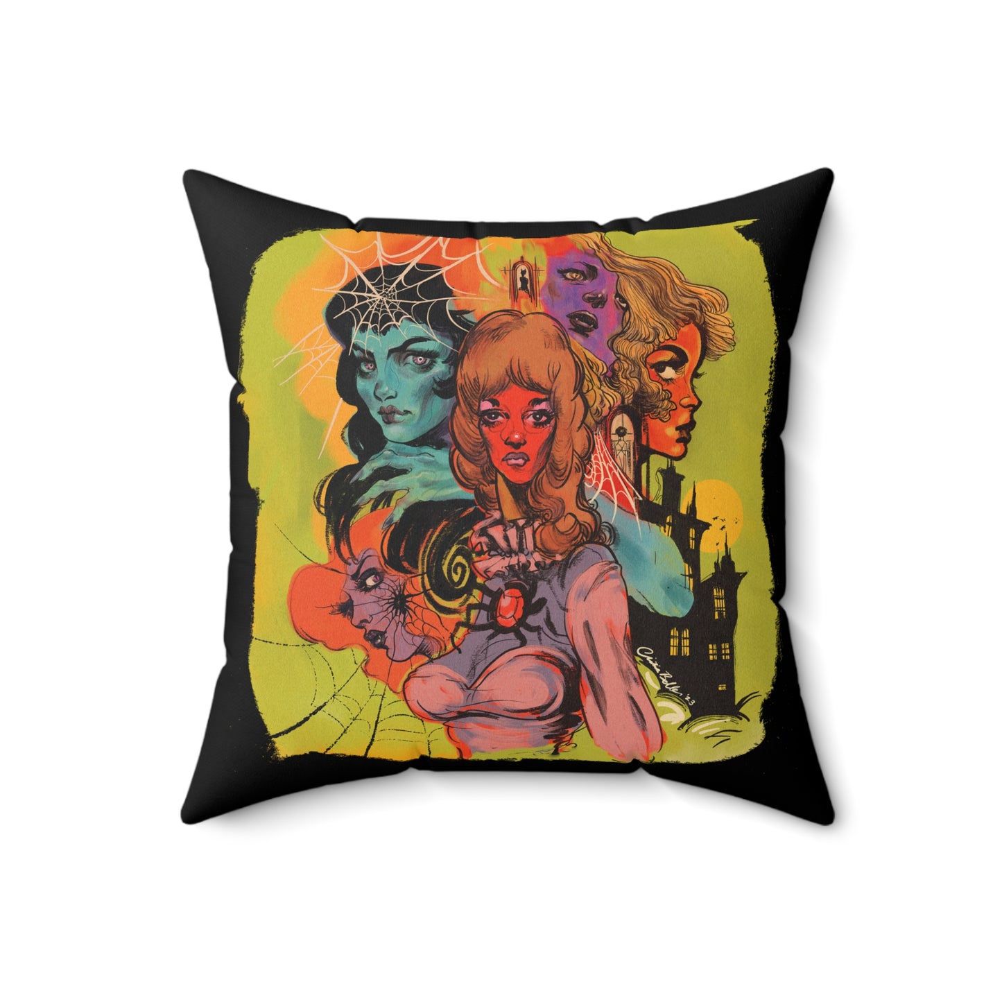 Woman of Horror Square Pillow