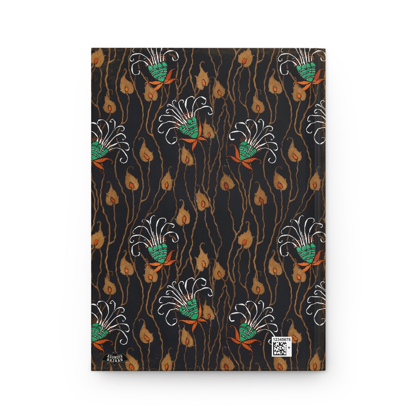 Abstract Art Deco Floral Wisps Matte Hardcover Journal