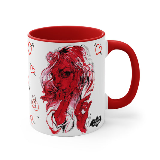 Red 11oz Ceramic Two-Tone Mug