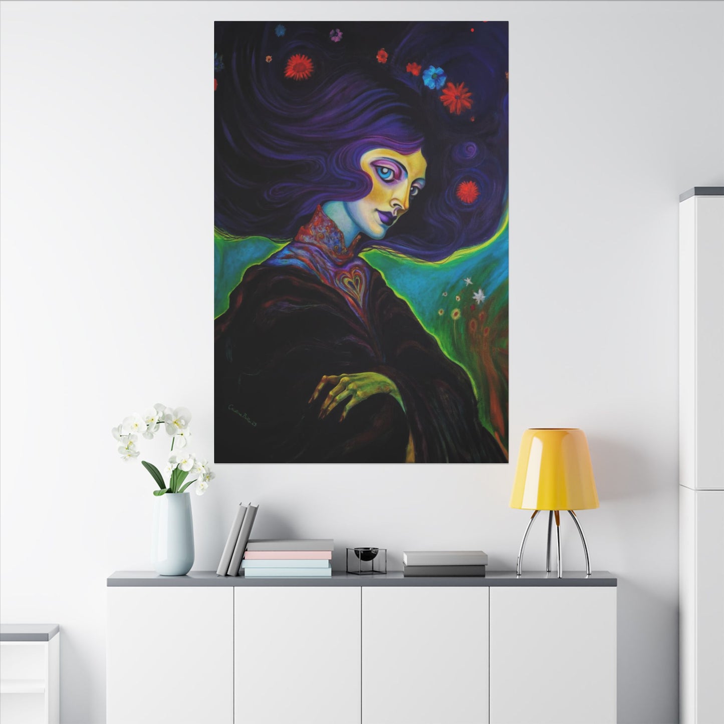 Violet Stretched Canvas Print, Wrapped Wall Art with Hardware 0.75" depth