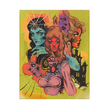 Women of Horror Canvas Print, Wrapped Wall Art with Hardware 0.75" depth